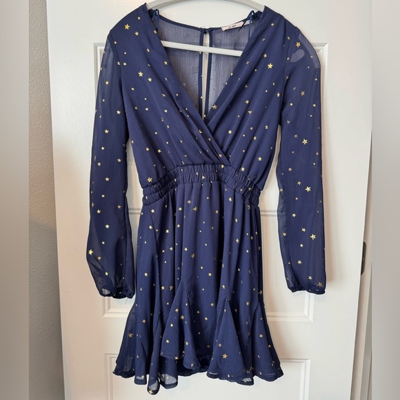 NWT Mi Ami Francesca’s Navy Star Print Dress 
Size XX Small - Picture 1 of 7